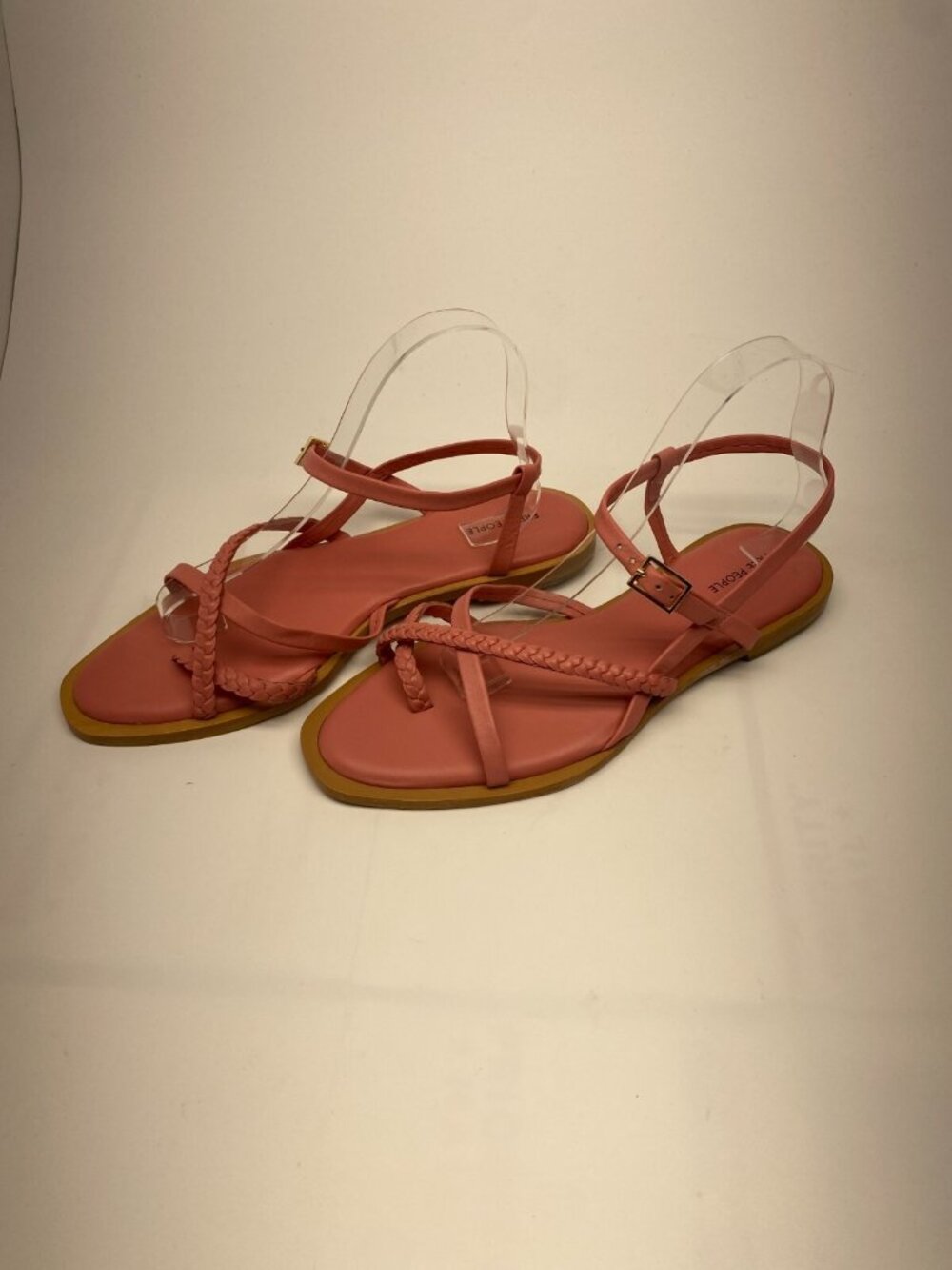 Free People Women's Sunny Days Pink Strap Leather Sandal Sz 10